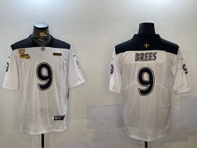 Men New Orleans Saints #9 Brees White City Edition 2024 Nike Limited NFL Jersey style 2